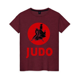 Женская футболка хлопок с принтом Judo в Белгороде, 100% хлопок | прямой крой, круглый вырез горловины, длина до линии бедер, слегка спущенное плечо | дзюдо