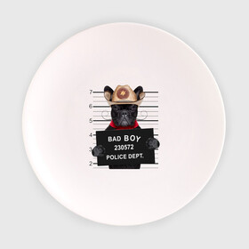 Тарелка с принтом Bad boy в Белгороде, фарфор | диаметр - 210 мм
диаметр для нанесения принта - 120 мм | bad | dog | собака