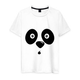 Мужская футболка хлопок с принтом Мордочка панды в Белгороде, 100% хлопок | прямой крой, круглый вырез горловины, длина до линии бедер, слегка спущенное плечо. | панда