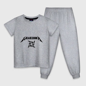 Детская пижама хлопок с принтом Metallica (Железяка) в Белгороде, 100% хлопок |  брюки и футболка прямого кроя, без карманов, на брюках мягкая резинка на поясе и по низу штанин
 | Тематика изображения на принте: metallica | железяка | металлика