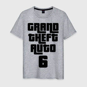 Мужская футболка хлопок с принтом GTA 6 в Белгороде, 100% хлопок | прямой крой, круглый вырез горловины, длина до линии бедер, слегка спущенное плечо. | 6 | gta | гта