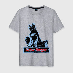 Мужская футболка хлопок с принтом Drow ranger в Белгороде, 100% хлопок | прямой крой, круглый вырез горловины, длина до линии бедер, слегка спущенное плечо. | drow | ranger | дроу | рейнджер