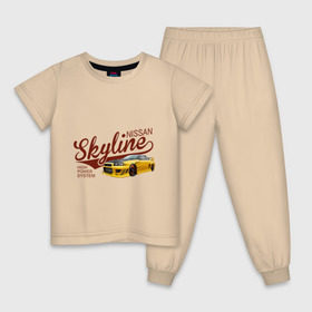 Детская пижама хлопок с принтом Nissan Skyline в Белгороде, 100% хлопок |  брюки и футболка прямого кроя, без карманов, на брюках мягкая резинка на поясе и по низу штанин
 | nissan skyline | авто | автомобилистам | водителям | машина | ниссан | ретро | тачка