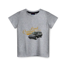 Детская футболка хлопок с принтом Toyota Land Cruiser в Белгороде, 100% хлопок | круглый вырез горловины, полуприлегающий силуэт, длина до линии бедер | toyota land cruiser | авто | автомобилистам | водителям | машина | ретро | тачка
