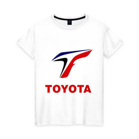 Женская футболка хлопок с принтом Тойота в Белгороде, 100% хлопок | прямой крой, круглый вырез горловины, длина до линии бедер, слегка спущенное плечо | авто | автомобилистам | водителям | машина | тачка | тойота