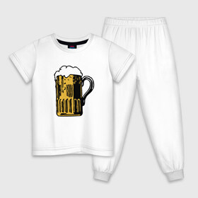 Детская пижама хлопок с принтом Пивко в Белгороде, 100% хлопок |  брюки и футболка прямого кроя, без карманов, на брюках мягкая резинка на поясе и по низу штанин
 | кружка