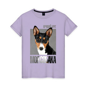 Женская футболка хлопок с принтом Басенджи в Белгороде, 100% хлопок | прямой крой, круглый вырез горловины, длина до линии бедер, слегка спущенное плечо | drug | басенджи | порода | собака