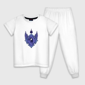 Детская пижама хлопок с принтом Luna (logo) в Белгороде, 100% хлопок |  брюки и футболка прямого кроя, без карманов, на брюках мягкая резинка на поясе и по низу штанин
 | Тематика изображения на принте: logo | logotip | mlp | pony | sweg | луна | пони