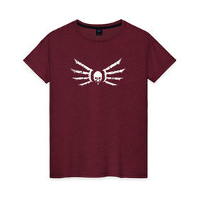 Женская футболка хлопок с принтом Strogg logo в Белгороде, 100% хлопок | прямой крой, круглый вырез горловины, длина до линии бедер, слегка спущенное плечо | quake | strogg | логотип строггов