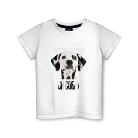 Детская футболка хлопок с принтом Далматин в Белгороде, 100% хлопок | круглый вырез горловины, полуприлегающий силуэт, длина до линии бедер | drug | далматин | порода | собака