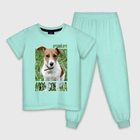 Детская пижама хлопок с принтом Джек-рассел-терьер в Белгороде, 100% хлопок |  брюки и футболка прямого кроя, без карманов, на брюках мягкая резинка на поясе и по низу штанин
 | drug | джек рассел терьер | порода | собака