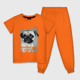 Детская пижама хлопок с принтом Мопс в Белгороде, 100% хлопок |  брюки и футболка прямого кроя, без карманов, на брюках мягкая резинка на поясе и по низу штанин
 | drug | мопс | порода | собака