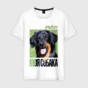 Мужская футболка хлопок с принтом Ховаварт в Белгороде, 100% хлопок | прямой крой, круглый вырез горловины, длина до линии бедер, слегка спущенное плечо. | drug | порода | собака | ховаварт