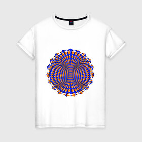 Женская футболка хлопок с принтом Оптическая иллюзия в Белгороде, 100% хлопок | прямой крой, круглый вырез горловины, длина до линии бедер, слегка спущенное плечо | восприятие | иллюзия | оптическая иллюзия