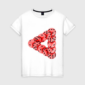 Женская футболка хлопок с принтом Кубики в Белгороде, 100% хлопок | прямой крой, круглый вырез горловины, длина до линии бедер, слегка спущенное плечо | восприятие | иллюзия | кубики | оптическая иллюзия