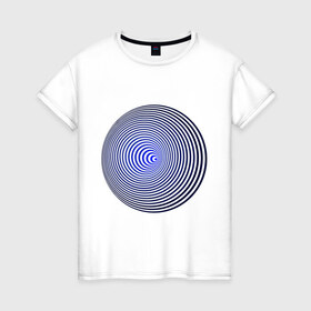 Женская футболка хлопок с принтом Вмятина в Белгороде, 100% хлопок | прямой крой, круглый вырез горловины, длина до линии бедер, слегка спущенное плечо | вмятина | восприятие | иллюзии | мозг | обман зрения | оптическая | цвет