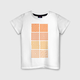 Детская футболка хлопок с принтом Illusion orange в Белгороде, 100% хлопок | круглый вырез горловины, полуприлегающий силуэт, длина до линии бедер | восприятие | иллюзии | мозг | обман зрения | оптическая | цвет