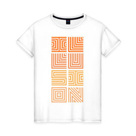 Женская футболка хлопок с принтом Illusion orange в Белгороде, 100% хлопок | прямой крой, круглый вырез горловины, длина до линии бедер, слегка спущенное плечо | восприятие | иллюзии | мозг | обман зрения | оптическая | цвет