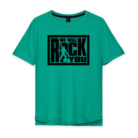 Мужская футболка хлопок Oversize с принтом We will rock you в Белгороде, 100% хлопок | свободный крой, круглый ворот, “спинка” длиннее передней части | @ | we will rock you.png | we will rock youqueen