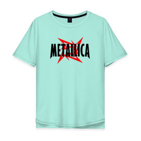 Мужская футболка хлопок Oversize с принтом Metallica logo в Белгороде, 100% хлопок | свободный крой, круглый ворот, “спинка” длиннее передней части | 