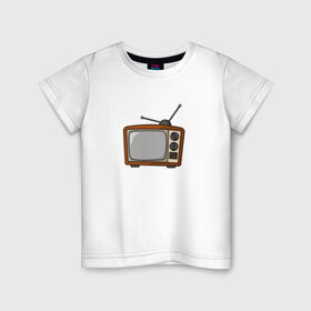 Детская футболка хлопок с принтом Retro телевизор в Белгороде, 100% хлопок | круглый вырез горловины, полуприлегающий силуэт, длина до линии бедер | Тематика изображения на принте: ссср | телевизор