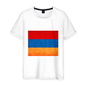 Мужская футболка хлопок с принтом ARM в Белгороде, 100% хлопок | прямой крой, круглый вырез горловины, длина до линии бедер, слегка спущенное плечо. | armenia erevan