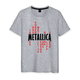 Мужская футболка хлопок с принтом Metallica History в Белгороде, 100% хлопок | прямой крой, круглый вырез горловины, длина до линии бедер, слегка спущенное плечо. | Тематика изображения на принте: металлика