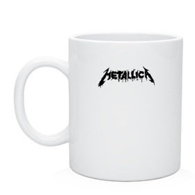 Кружка с принтом Metallica painted logo в Белгороде, керамика | объем — 330 мл, диаметр — 80 мм. Принт наносится на бока кружки, можно сделать два разных изображения | Тематика изображения на принте: металлика