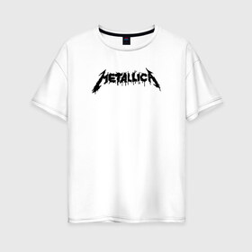 Женская футболка хлопок Oversize с принтом Metallica painted logo в Белгороде, 100% хлопок | свободный крой, круглый ворот, спущенный рукав, длина до линии бедер
 | металлика