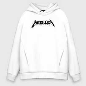 Мужское худи Oversize хлопок с принтом Metallica painted logo в Белгороде, френч-терри — 70% хлопок, 30% полиэстер. Мягкий теплый начес внутри —100% хлопок | боковые карманы, эластичные манжеты и нижняя кромка, капюшон на магнитной кнопке | Тематика изображения на принте: металлика