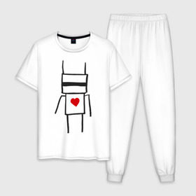 Мужская пижама хлопок с принтом Chappie в Белгороде, 100% хлопок | брюки и футболка прямого кроя, без карманов, на брюках мягкая резинка на поясе и по низу штанин
 | die antwoord