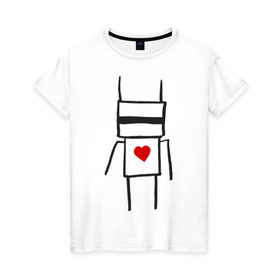 Женская футболка хлопок с принтом Chappie в Белгороде, 100% хлопок | прямой крой, круглый вырез горловины, длина до линии бедер, слегка спущенное плечо | Тематика изображения на принте: die antwoord