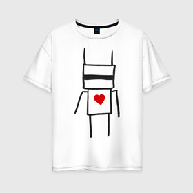 Женская футболка хлопок Oversize с принтом Chappie в Белгороде, 100% хлопок | свободный крой, круглый ворот, спущенный рукав, длина до линии бедер
 | die antwoord