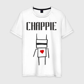 Мужская футболка хлопок с принтом Chappie в Белгороде, 100% хлопок | прямой крой, круглый вырез горловины, длина до линии бедер, слегка спущенное плечо. | 