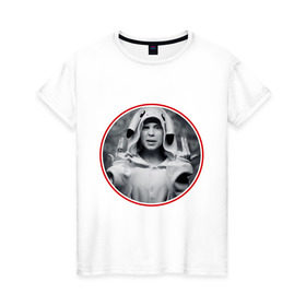 Женская футболка хлопок с принтом Yolandi в Белгороде, 100% хлопок | прямой крой, круглый вырез горловины, длина до линии бедер, слегка спущенное плечо | Тематика изображения на принте: die antwoord