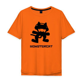 Мужская футболка хлопок Oversize с принтом Monstercat в Белгороде, 100% хлопок | свободный крой, круглый ворот, “спинка” длиннее передней части | Тематика изображения на принте: 