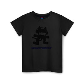Детская футболка хлопок с принтом monstercat в Белгороде, 100% хлопок | круглый вырез горловины, полуприлегающий силуэт, длина до линии бедер | 