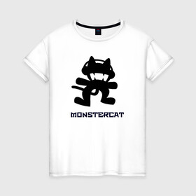 Женская футболка хлопок с принтом monstercat в Белгороде, 100% хлопок | прямой крой, круглый вырез горловины, длина до линии бедер, слегка спущенное плечо | 