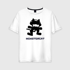 Женская футболка хлопок Oversize с принтом Monstercat в Белгороде, 100% хлопок | свободный крой, круглый ворот, спущенный рукав, длина до линии бедер
 | 