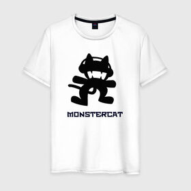 Мужская футболка хлопок с принтом monstercat в Белгороде, 100% хлопок | прямой крой, круглый вырез горловины, длина до линии бедер, слегка спущенное плечо. | 