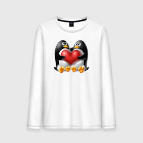 Мужской лонгслив хлопок с принтом Влюбленные пингвины в Белгороде, 100% хлопок |  | . любовь | влюбленные пингвины с сердцемвлюбленные | пингвины | сердце