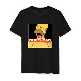 Мужская футболка хлопок с принтом Homer Duffhead в Белгороде, 100% хлопок | прямой крой, круглый вырез горловины, длина до линии бедер, слегка спущенное плечо. | gomer | барт | симпсонs | симпсоны