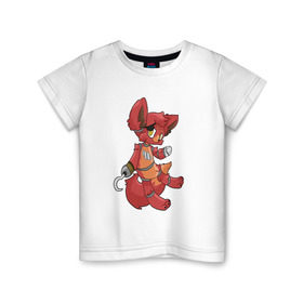 Детская футболка хлопок с принтом Foxy fnaf в Белгороде, 100% хлопок | круглый вырез горловины, полуприлегающий силуэт, длина до линии бедер | Тематика изображения на принте: @
