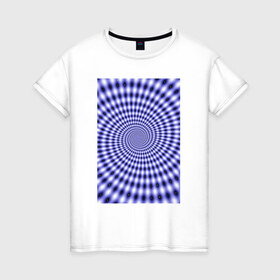 Женская футболка хлопок с принтом Звёздный портал (иллюзия) в Белгороде, 100% хлопок | прямой крой, круглый вырез горловины, длина до линии бедер, слегка спущенное плечо | 