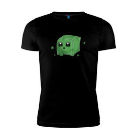 Мужская футболка премиум с принтом Minecraft слизень в Белгороде, 92% хлопок, 8% лайкра | приталенный силуэт, круглый вырез ворота, длина до линии бедра, короткий рукав | игра | мinecraft