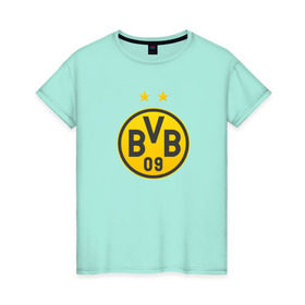 Женская футболка хлопок с принтом Borussia Dortmund в Белгороде, 100% хлопок | прямой крой, круглый вырез горловины, длина до линии бедер, слегка спущенное плечо | bvb borussia mr marcoreus dortmund borussiado