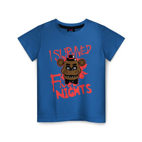 Детская футболка хлопок с принтом Five Nights At Freddy`s в Белгороде, 100% хлопок | круглый вырез горловины, полуприлегающий силуэт, длина до линии бедер | Тематика изображения на принте: five nights at freddys | fnaf | freddy | игры | медведь | мишка | фнаф | фредди