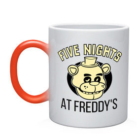 Кружка хамелеон с принтом Five Nights At Freddy`s в Белгороде, керамика | меняет цвет при нагревании, емкость 330 мл | five nights at freddys | fnaf | freddy | игры | медведь | мишка | фнаф | фредди