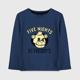 Детский лонгслив хлопок с принтом Five Nights At Freddys в Белгороде, 100% хлопок | круглый вырез горловины, полуприлегающий силуэт, длина до линии бедер | five nights at freddys | fnaf | freddy | игры | медведь | мишка | фнаф | фредди