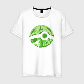 Мужская футболка хлопок с принтом Pokeball в Белгороде, 100% хлопок | прямой крой, круглый вырез горловины, длина до линии бедер, слегка спущенное плечо. | Тематика изображения на принте: 